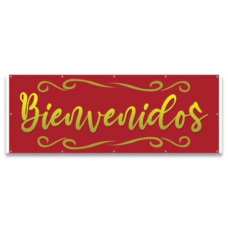 Signmission Bienvenidos Banner Concession Stand Food Truck Single Sided B-120-30020